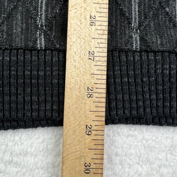 Pronto Uomo Sweater Mens Size Large Black Diagonal Stripe Crewneck L - Picture 6 of 7